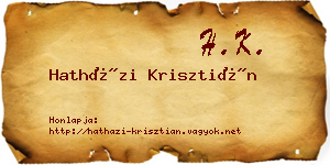 Hatházi Krisztián névjegykártya